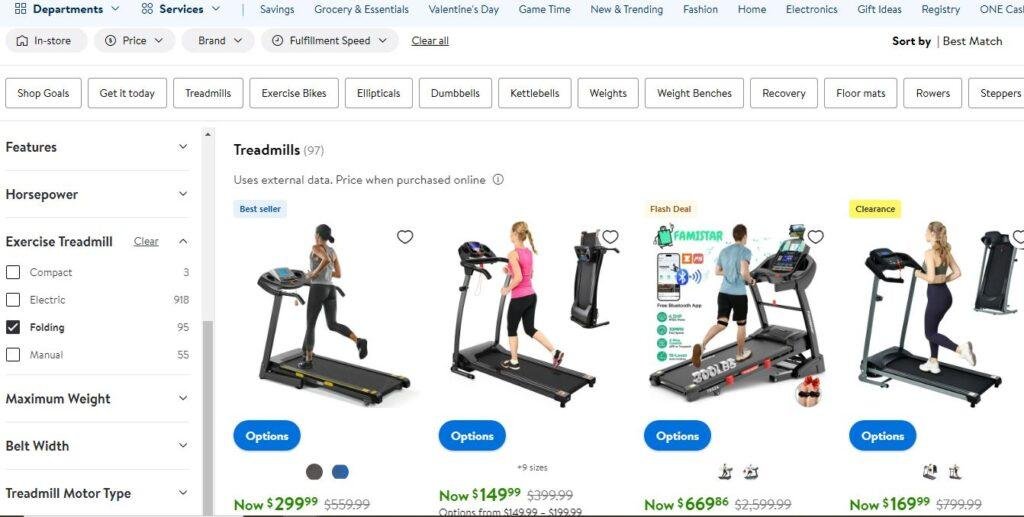 Linking Your Homepage, Category Pages, and Individual Pages walmart exercise treadmill type folding machines product listings