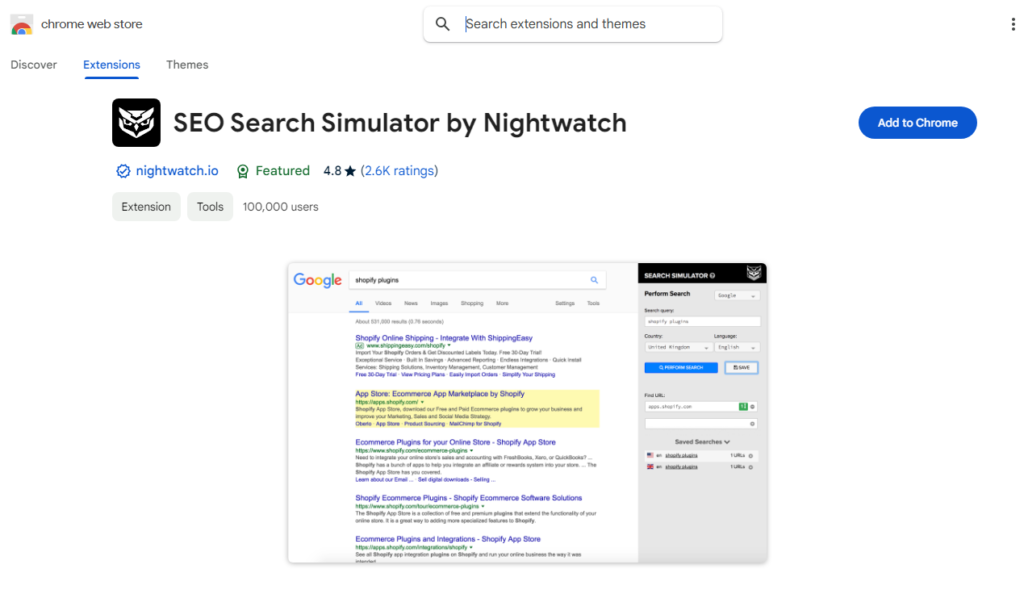 SEO Search Simulator by Nightwatch: Geographic Insights